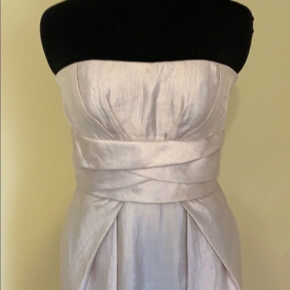 MAX AND CLEO gold empire waist strapless cocktail dress holiday party dress 6 - Picture 4 of 10